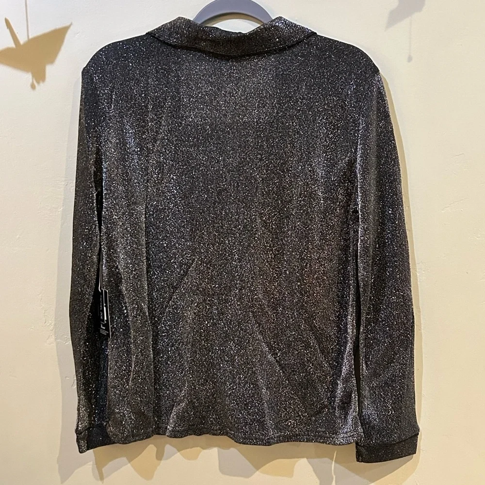 RACHEL ZOE 2 Piece Silver Metallic Shimmer Pajama Set. Women’s Size Medium.
